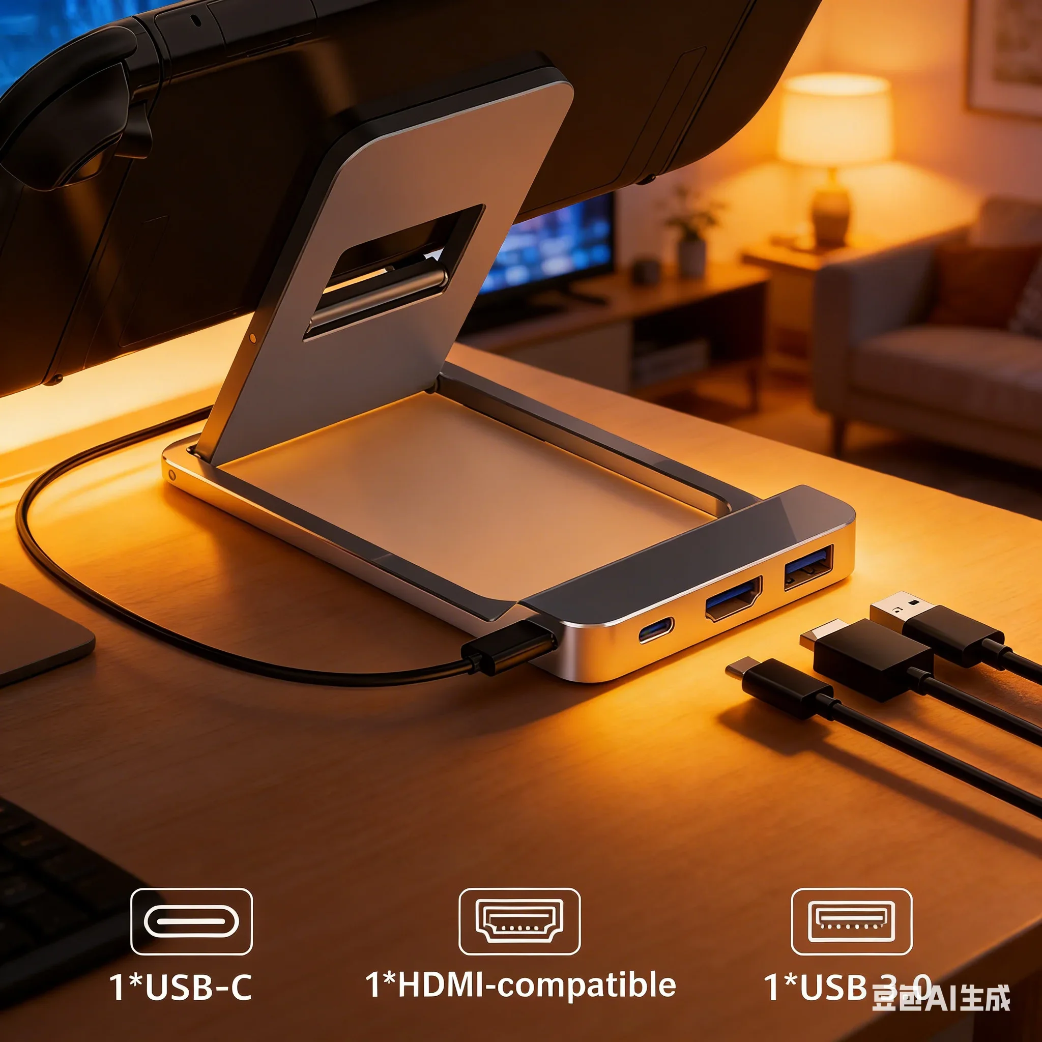 Estação de Conexão 4K Compatível com HDMI para Switch 2, Conversor de Vídeo para Console de Jogos HD, Base de Projeção, Acessórios de Substituição para Jogos