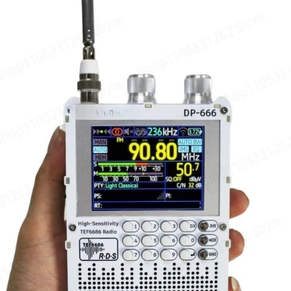 DP666 Radio 2.8 Inch IPS Touch Screen Full Band FM LW MW SW Receiver