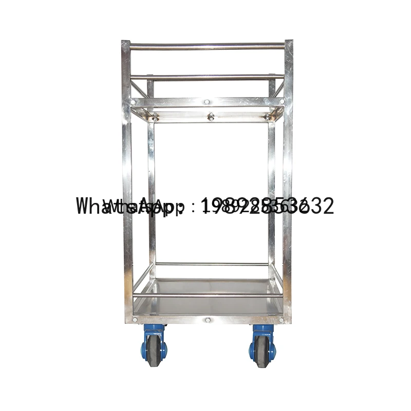 عربة يدوية مسطحة أحادية الصمت A1 عربة ذات طابقين عربة سحب شاحنة الدرابزين عربة من الفولاذ المقاوم للصدأ #3