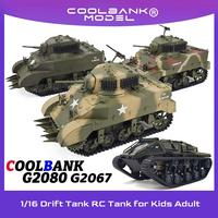 COOLBANK RC Tank 1/16 Scale 2.4ghz U.S. M5A1 Stuart Light Tank Model, Remote Control Tanks with Sound and Light  for Boys Adults