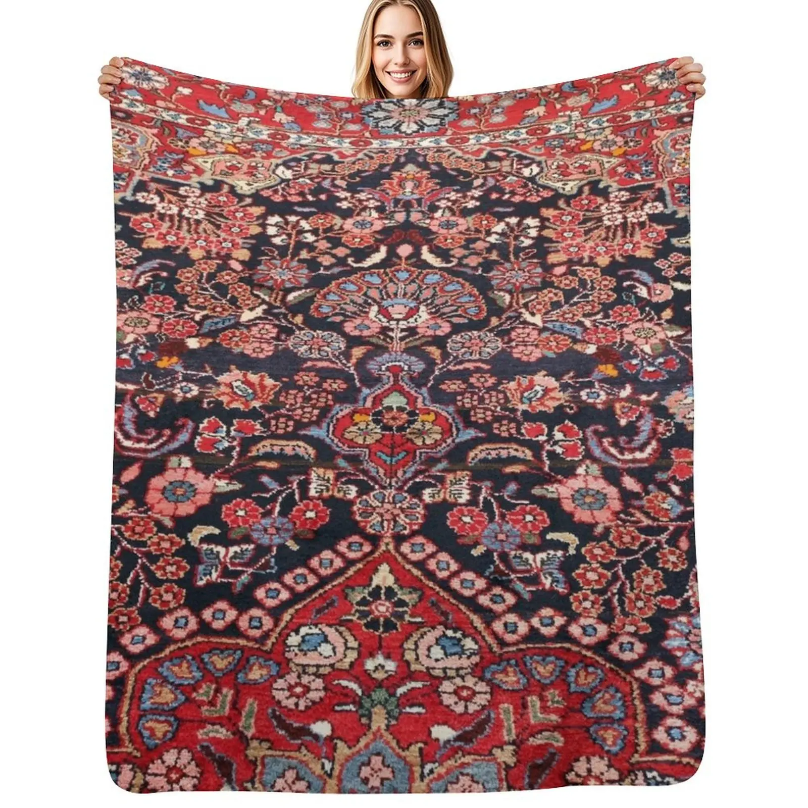 

Persian Carpet Throw Blanket Outdoor Soft Blanket for Picnic Beach Camping