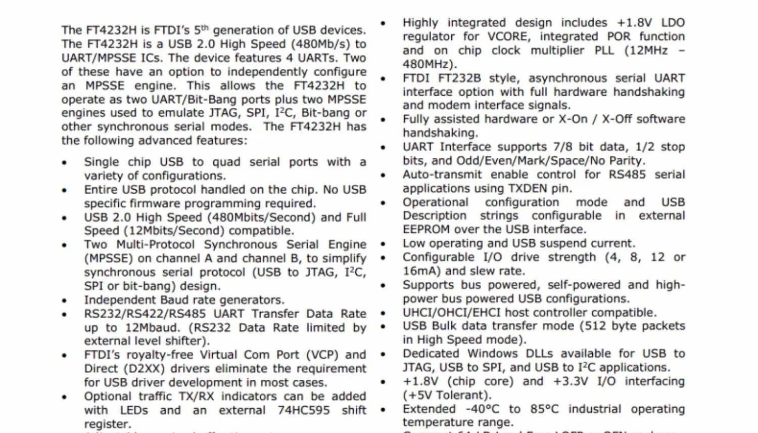 FT4232 Vierkanal-USB-Typ-C-zu-Seriell-Port UART/SPI/I2C/JTAG/RS232/RS485/RS422 Modul – Detail 4