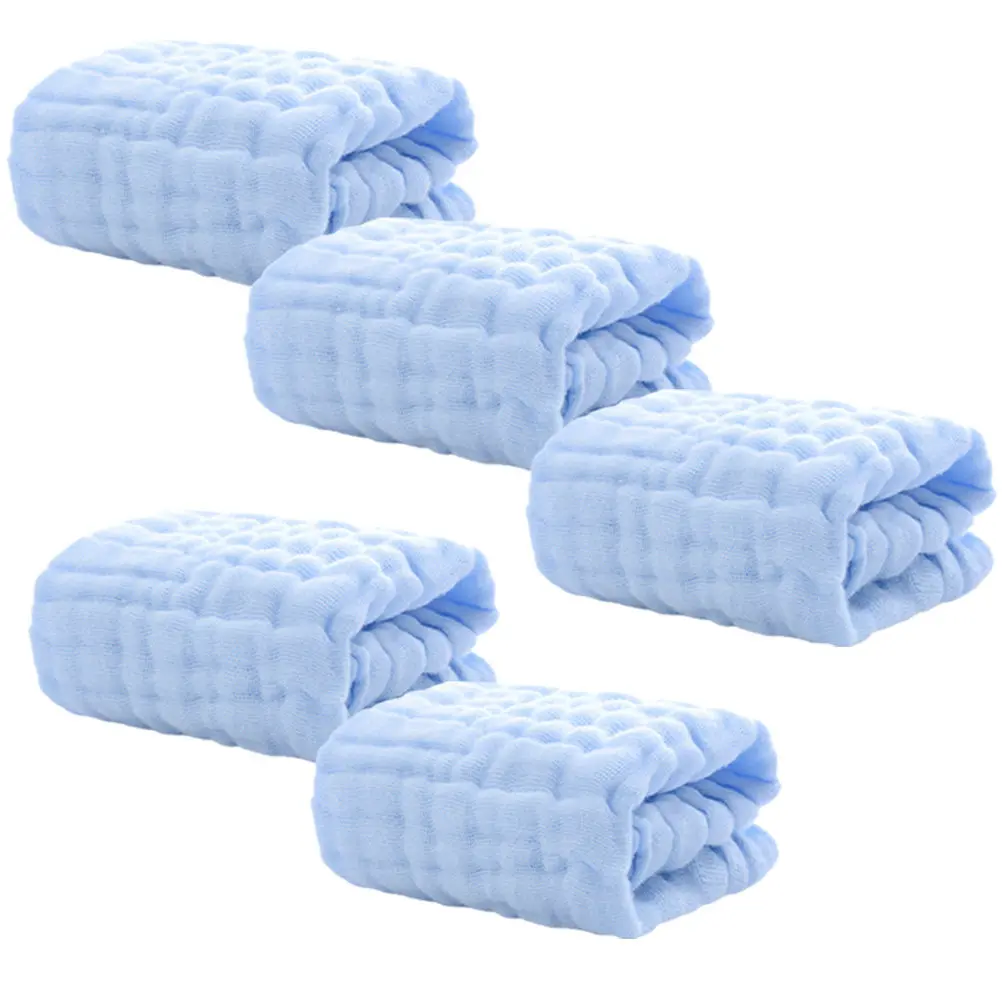 

5Pcs Pure Cotton Baby Face Towels Muslin Washcloths Burp Drool Saliva Cloth Infant Necessities Baby Washcloths