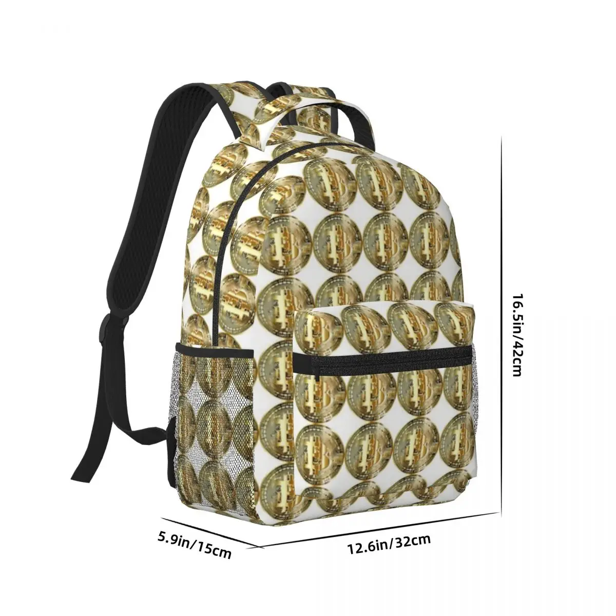 Bitcoin Cryptocurrency Woman Backpacks Boys Girls Bookbag Casual Children School Bags Portability Laptop Rucksack Shoulder Bag