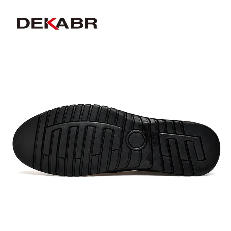 DEKABR Summer Men Shoes Casual Luxury Brand Genuine Leather Mens Loafers Moccasins Italian Breathable Slip on Boat Shoes Size 47