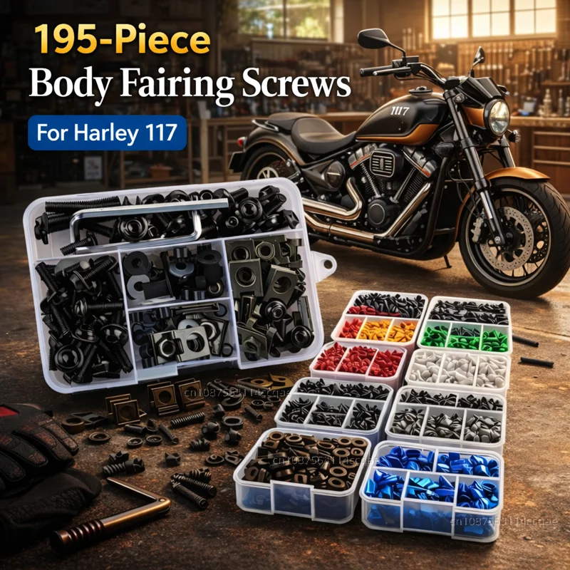 

195pcs Motorcycle Fairing Bolts Body Screws Nuts For Harley Softail Low Rider ST FXLRST FXRST Breakout Touring CVO 117 Kit CNC