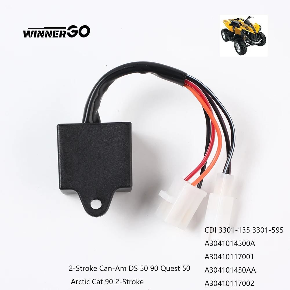 WINNERGO CDI Box For 2-Stroke Can-Am DS 50 90 Quest 50 3301-135 3301-595 A3041014500A A30410117001 A304101450AA A30410117002