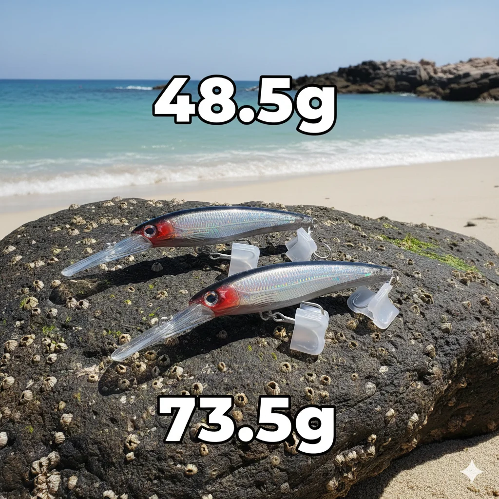 1pc Big Game Heavy Duty Sinking Minnow 48,5g 73,5g Deep Diver Wobbler Long Cast Künstliche Köder für Salzwasser Trolling Hecht Köder