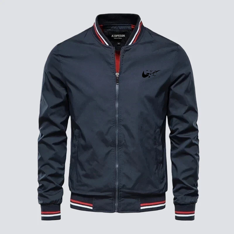 

Korean Men's Stand Collar Jacket Zipper Jacket Spring/Fall Fashionable Men's Outdoor Casual Zipper Jacket Golf Business Jacket