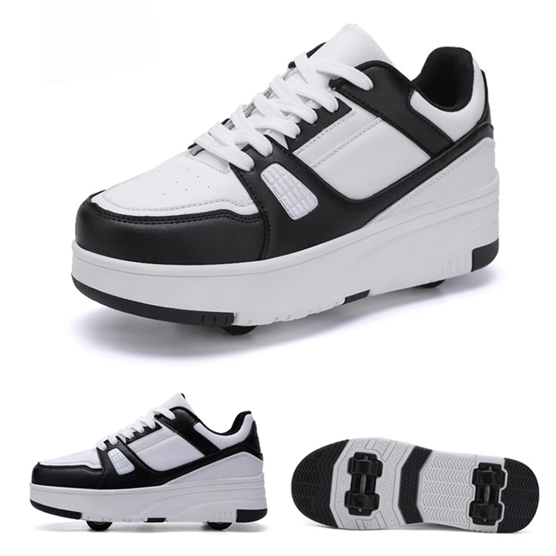 Student Heelys Four-wheeled Children's Roller Skates for Men and Women Detachable Ultra-light Version of Shoes with Wheels