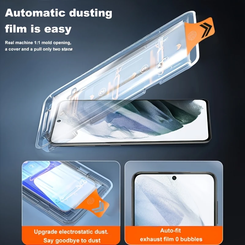 2Pcs Tempered Glass For Samsung Galaxy S25 S24 S23 Ultra S21 S22 Plus Screen Protector Bubble-Free Installation and Cleaning Kit