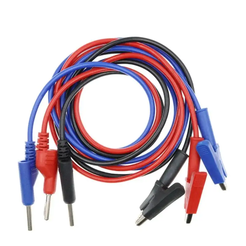 【CCA】4MM Banana Plug To Alligator Clip Multimeter Test Leads 1M Stackable Cable Tool Accessories