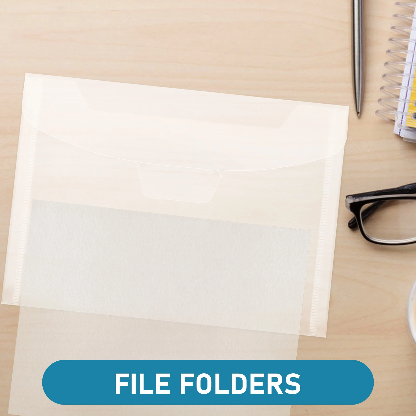 20pcs File Bags Transparent Document Folders Large Capacity Waterproof Practical Binder Folders For Office School Storage