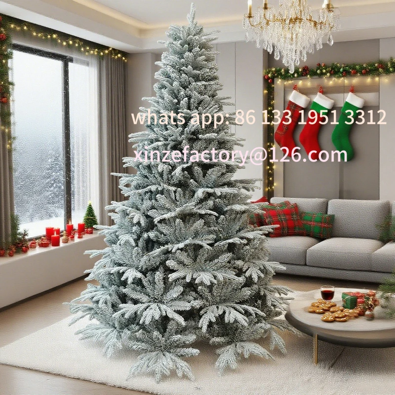 

Customizable simulated white flocking spray white encrypted Christmas tree
