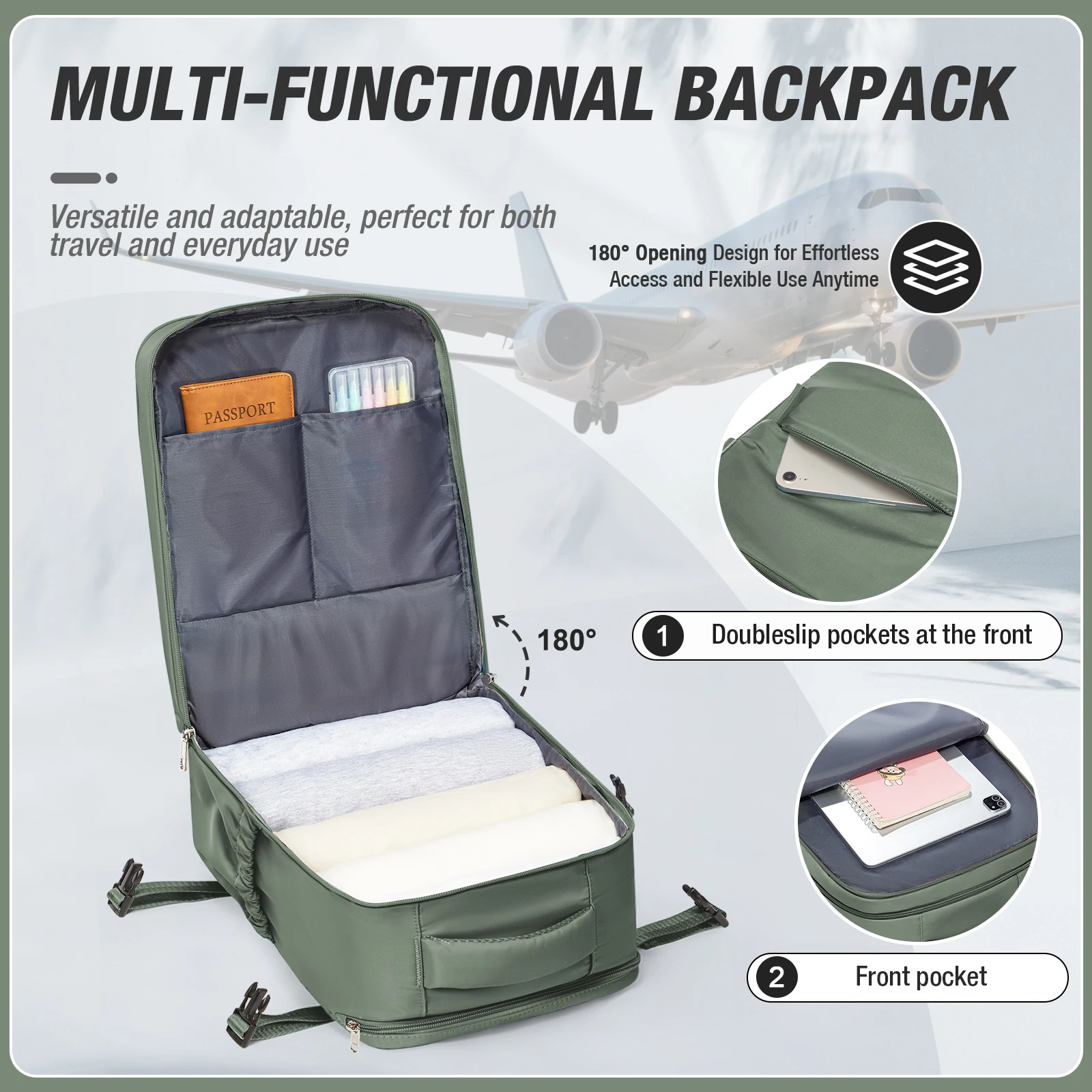 Hand Luggage Ryanair 40x30x20 Travel Backpack Carry-on Bag Aircraft Cabin max wizz air Backpack, Women's Men's Notebook Backpack