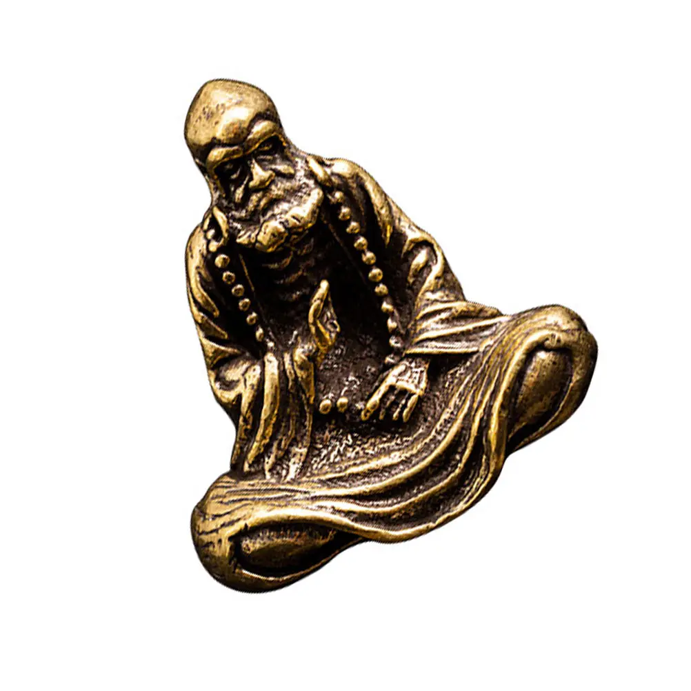

1pc Bodhidharma Brass Craft Ornament Style Home Desktop Decor Creative Small Adornment Handicraft Gift