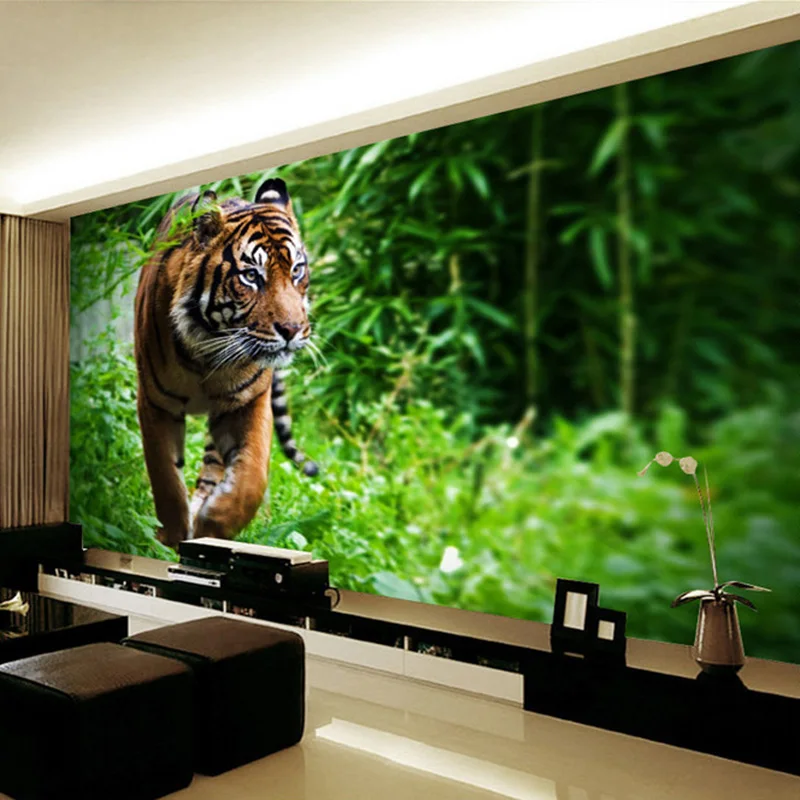 3D Tiger Custom Photo Wallpaper Large Wall Mural for Living Room TV Background Bedroom Painting Modern Home Decor Wall Papers