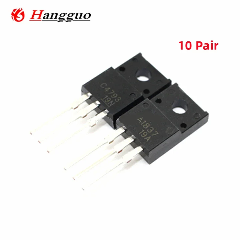 20pcs=10Pair/Lot  Original and brand new  2SA1837 2SC4793 TK13A65U SIF110N100 FMG22R  TO-220F  Best quality