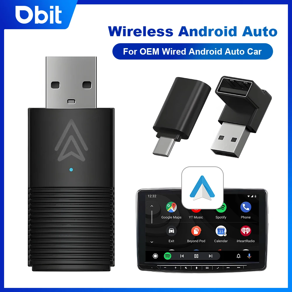 Mini Wireless Android Auto Adapter Smart Systems of The Wired Android Auto Car Accessories For Google Samsung Android 11.0 Phone