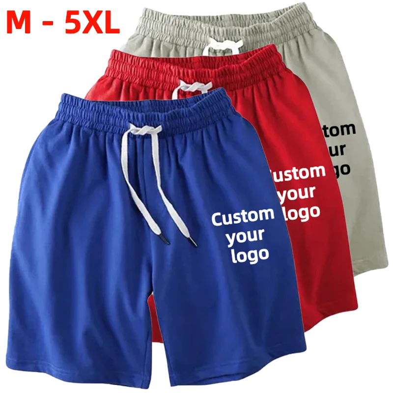 Custom your logo Men\'s Quick Drying Beach Shorts Summer Five-point Pants Casual Fitness Shorts DIY Printed Ice Silk Cool Shorts