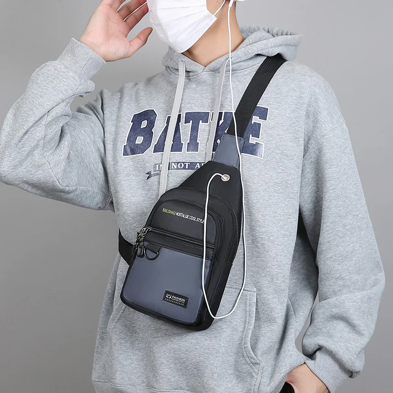 New Outdoor Portable Shoulder Bag Fashion Nylon Versatile Crossbody Bag Large Capacity Water-proof Men's Chest Bag