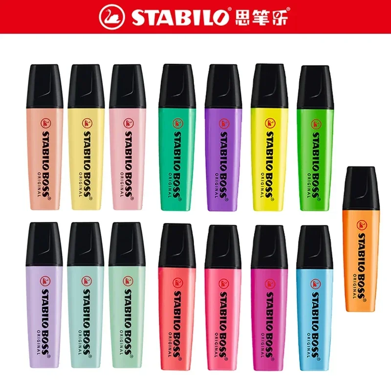 5pcs German Stabillo 70 Boss Highlighter Marker Students Mark Key Points with Colored Notes School Supplies