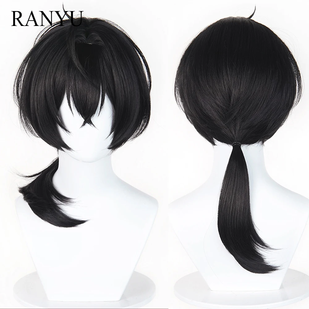 

Black Synthetic Long Straight Wigs with Bangs Anime Game Cosplay Fluffy Heat Resistant Wig for Daily Party