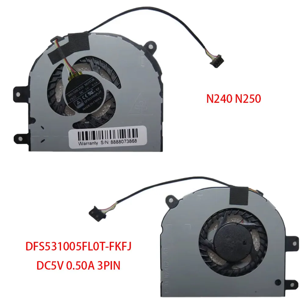 Für CLEVO N240WU N241WU N250WU N251WU N252WU DFS531005FL0T-FKFJ DC5V 0,50A 3PIN Laptop-Lüfter Neu