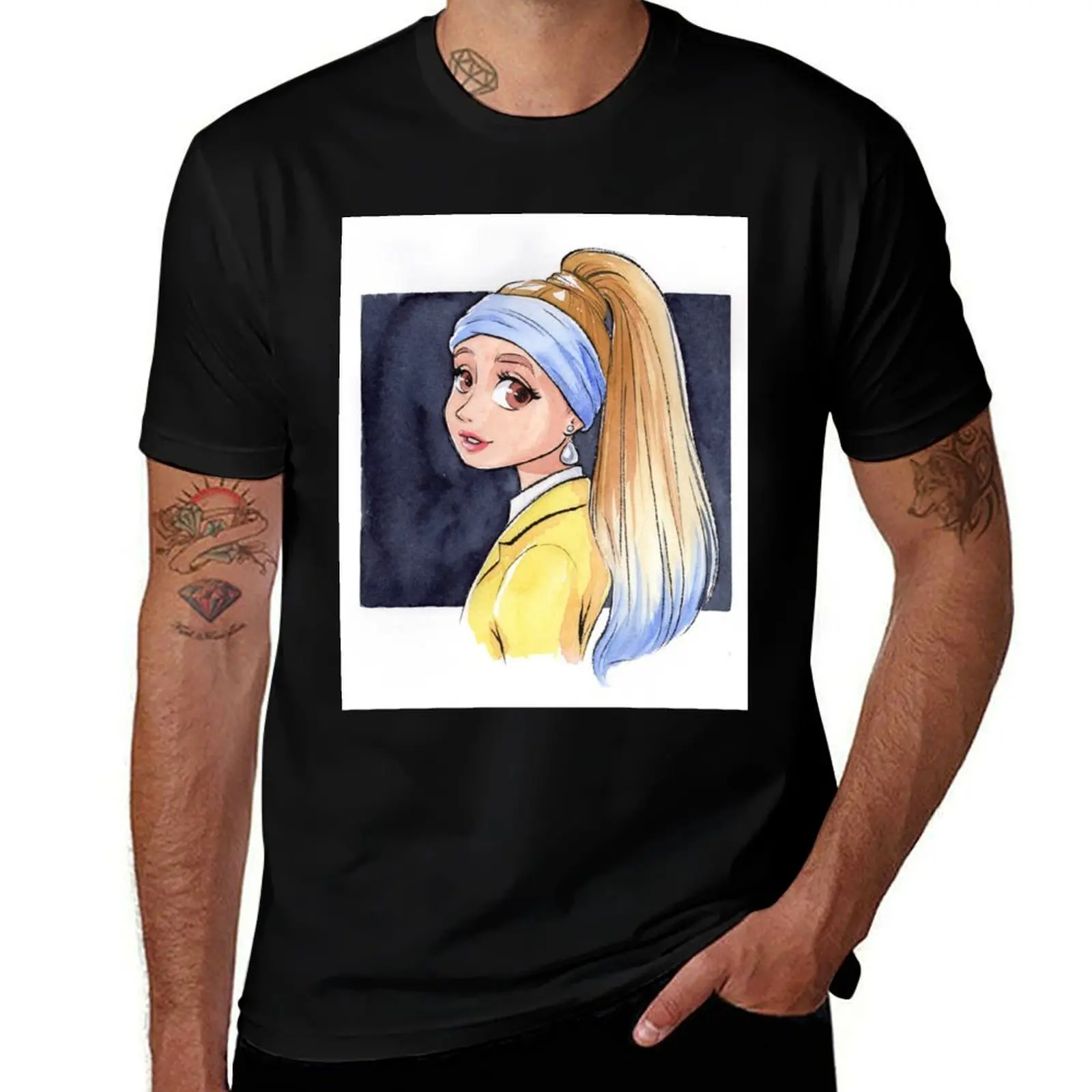 Girl With a Pearl Earring T-Shirt Big and Tall Casual T-Shirt