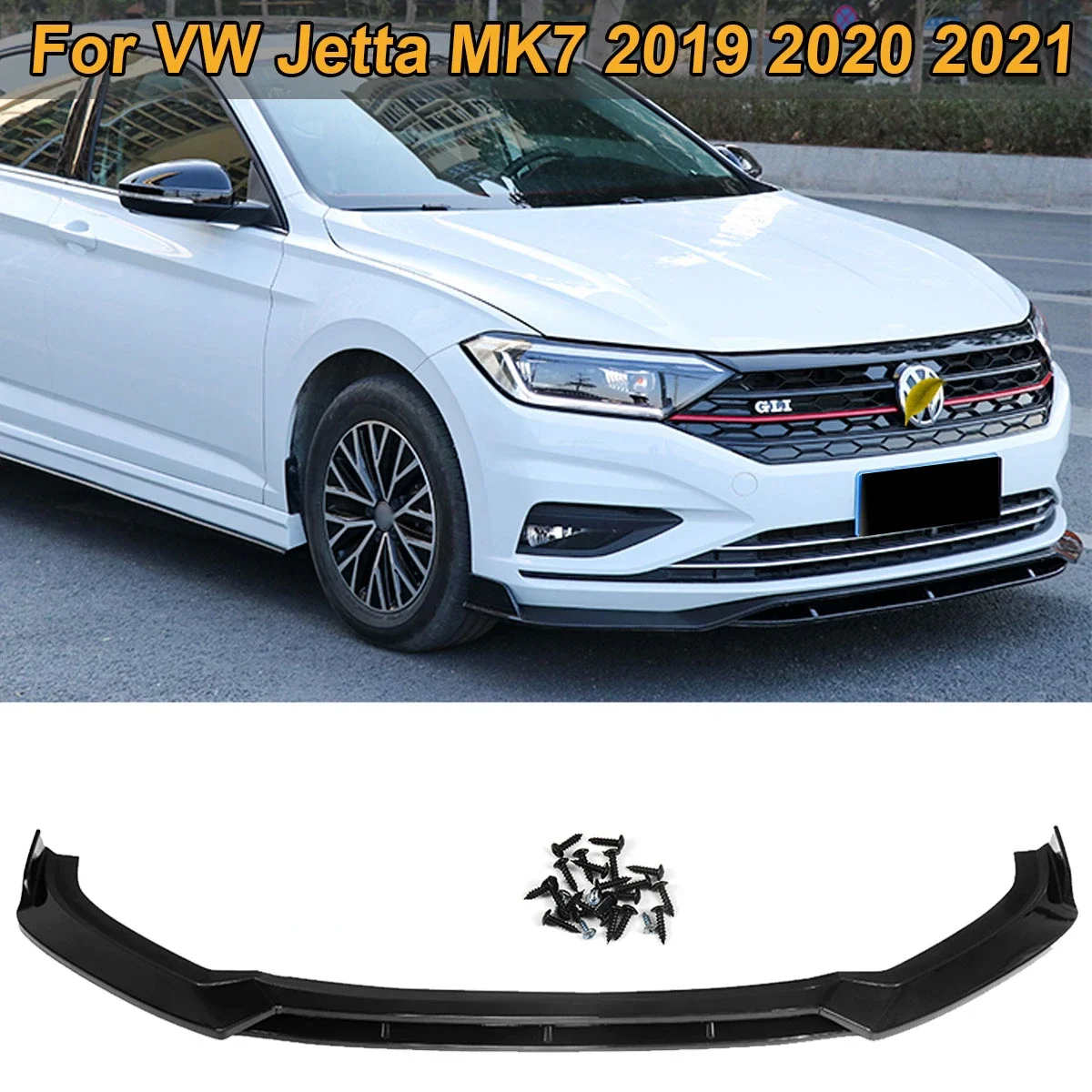 4PCS/SET For Volkswagen VW Jetta MK7 2019 2020 2021 Front Bumper Lip Spoiler Splitter Deflector Body Kit Guards Car Accessories