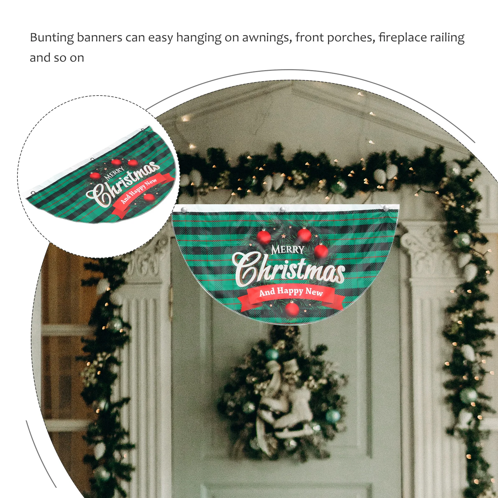 

Christmas Outdoor Bunting Decorations Buntings for outside Flag Banner Flags Pleated Merry Banners