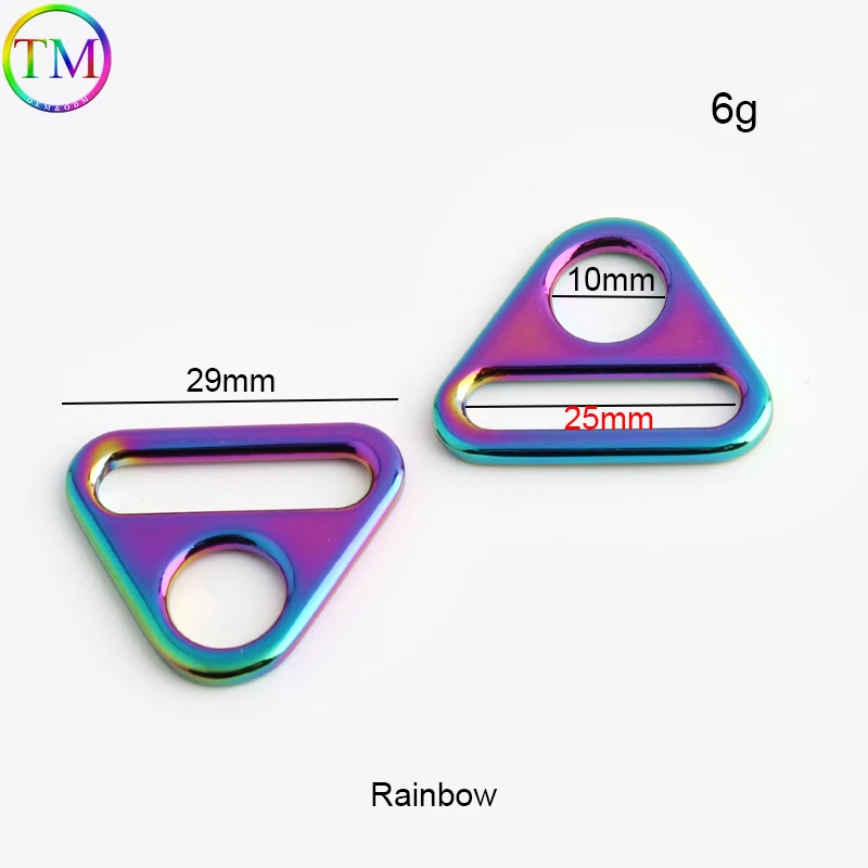 20-38mm Rainbow Triangle Connect Snap Hook Pin Buckles Adjuster Buckle Connectors For Handbag Backpack Bag Straps Accessories