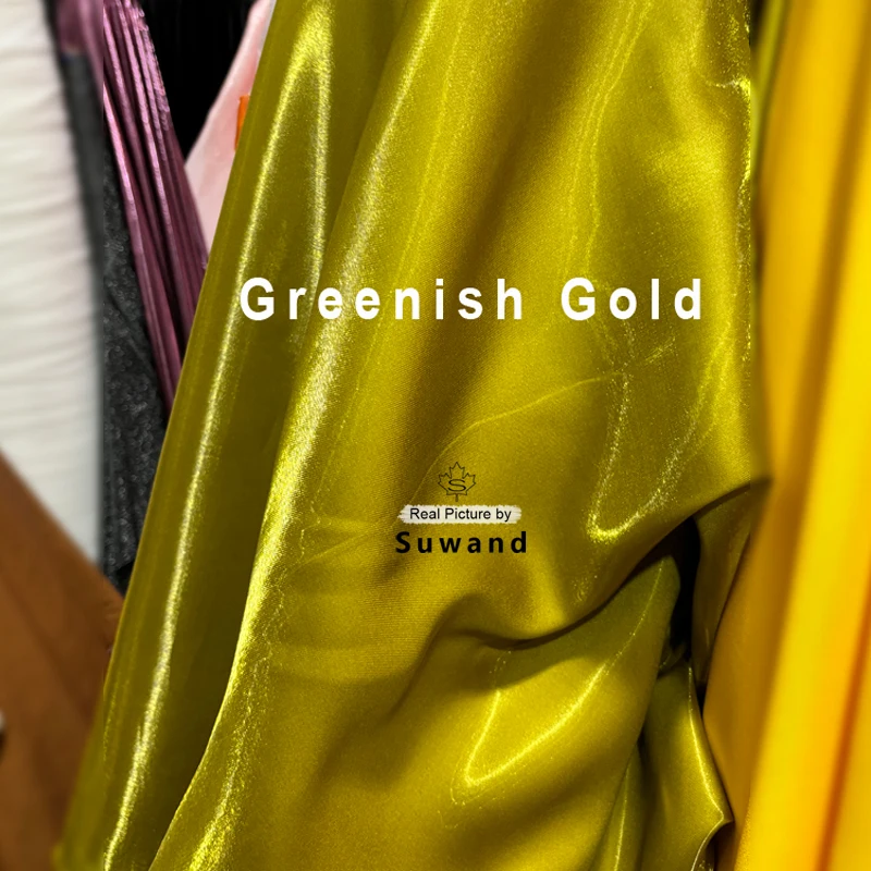 Tela de satén líquido verde especial para vestidos de novia, alta costura, vestido africano, bata, Boubou, tela reflectante ultrabrillante