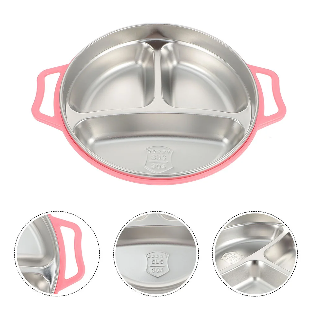 

Compartment Plate Stainless Steel Kids Plates Snack Serving Storage Travel Tray Dinner Lunch Box Food