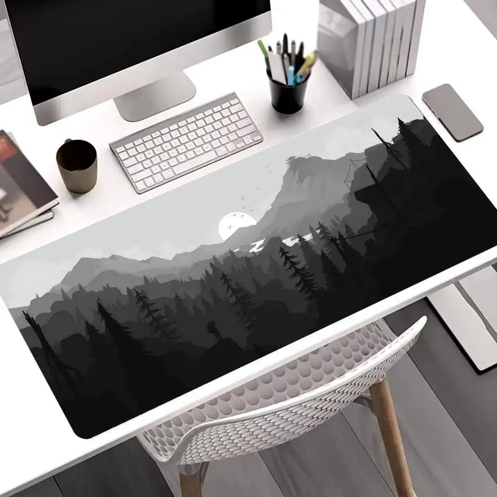 Gray forest mountain view Table Cushion Mouse Pad Large Gaming Non-slip Seamed Extended Pads Gamer Keyboard Office Accessories M