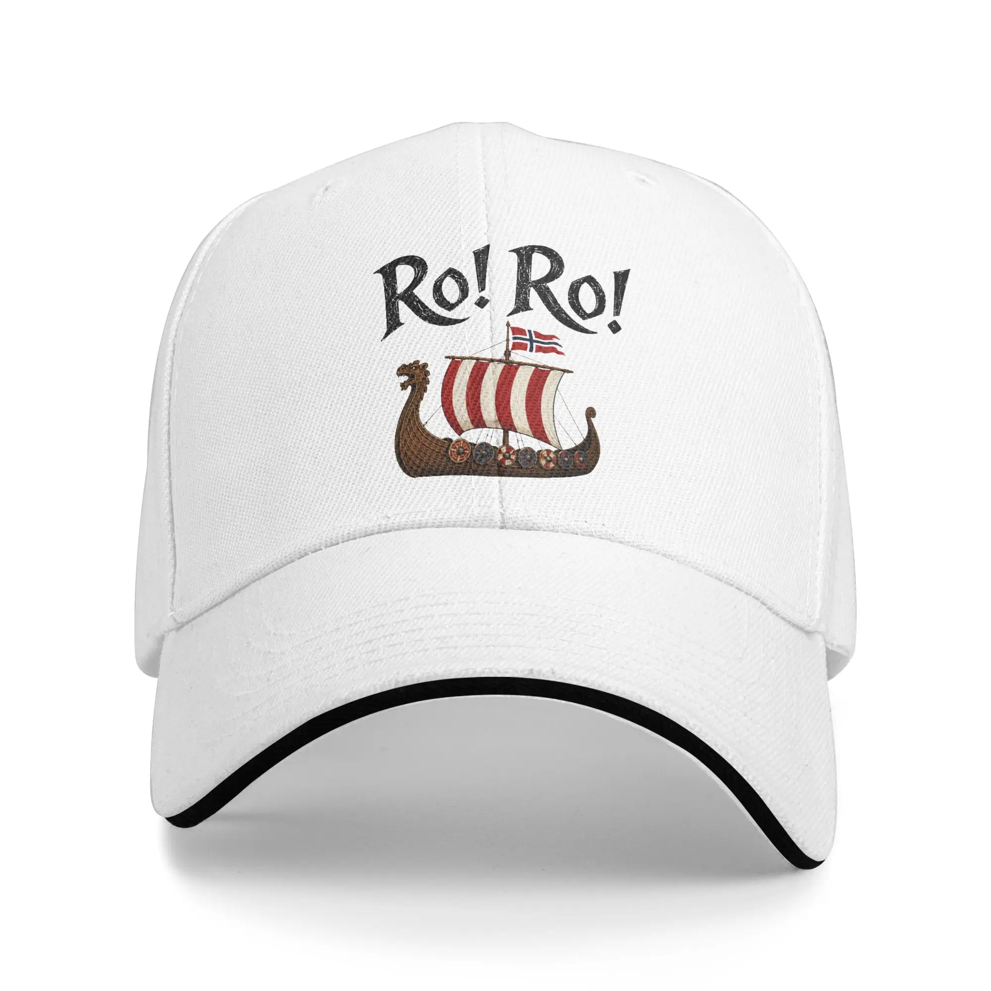 Norway Ro Viking Ship Norwegian Flag Sandwich Cap Unisex Popular Baseball Caps Heritage Adjustable Fishing All season Hats Adult