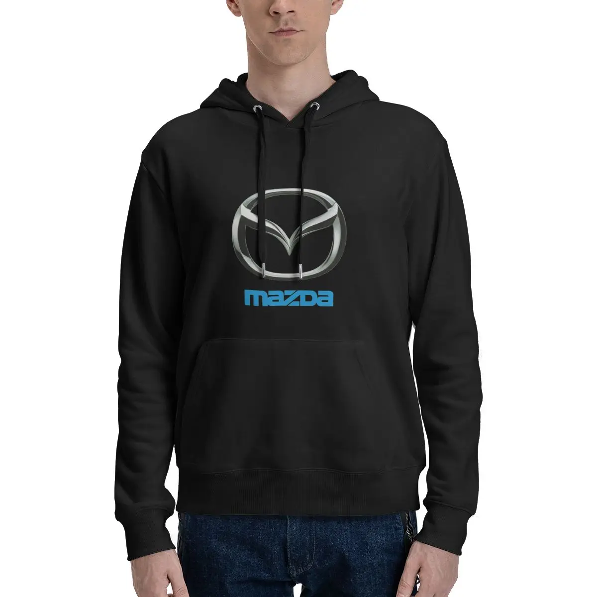 Blue Letter Mazda Casual Hoodies Pullovers Cotton Sweatshirts Men Women Tops