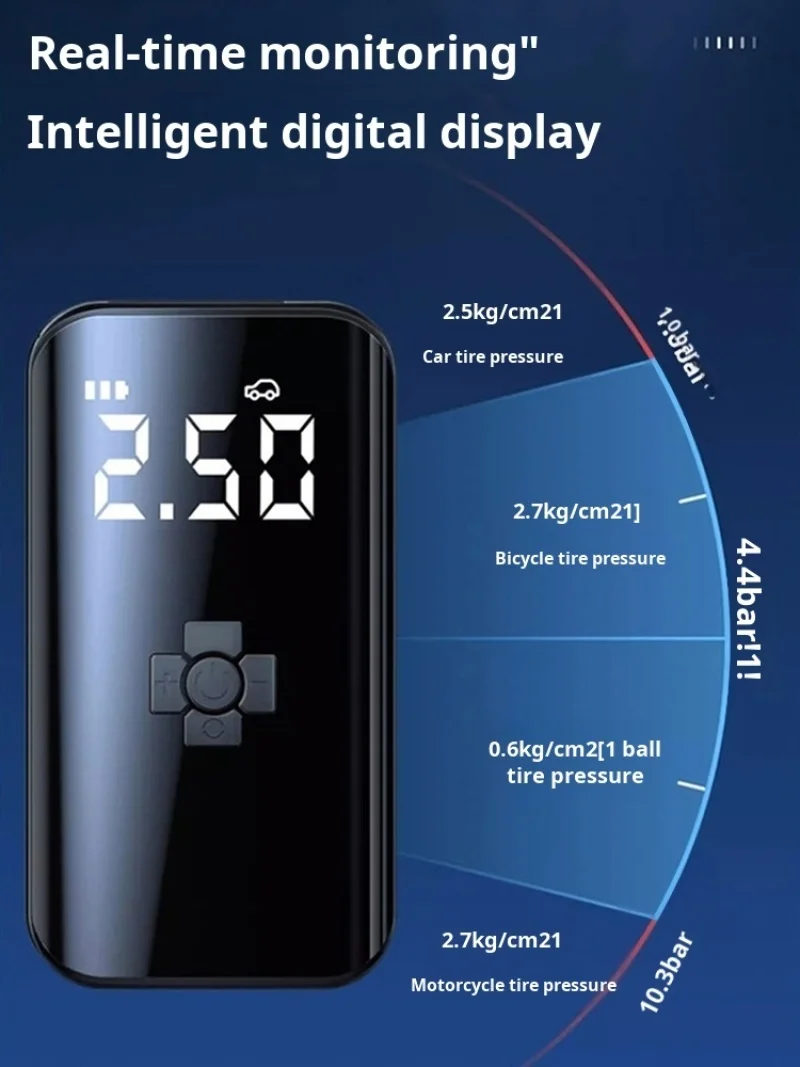 Bomba de aire eléctrica portátil para coche, Mini tesoro inflable para coche, motocicleta, baloncesto, Sensor de neumáticos, Universal