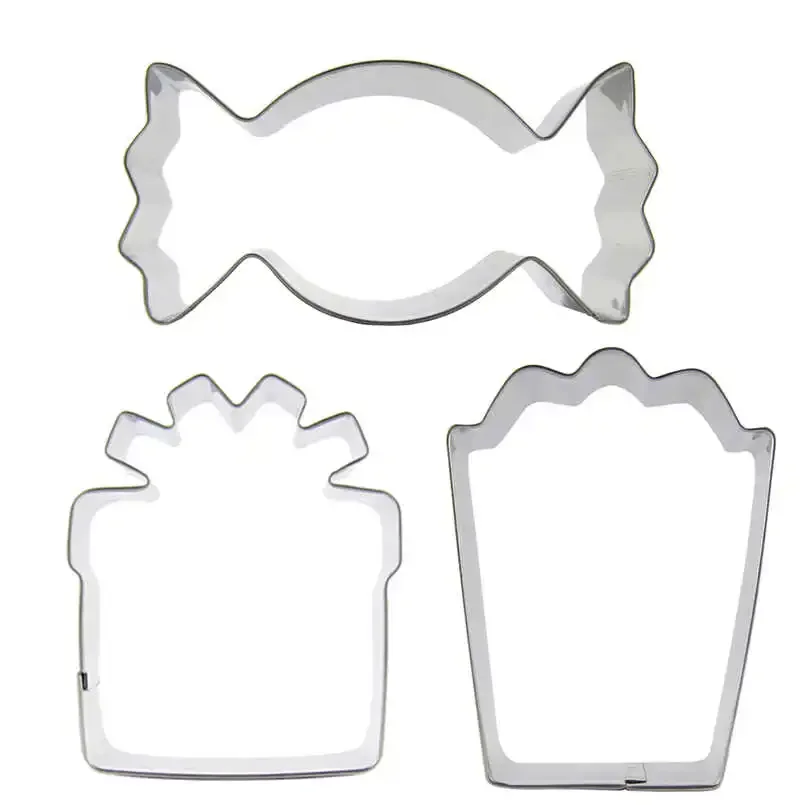 3 pcs Big Candy Gift Box Cookie cutter Biscuit embossing machine Cake decorating Chocolates soft Candy DIY baking tools