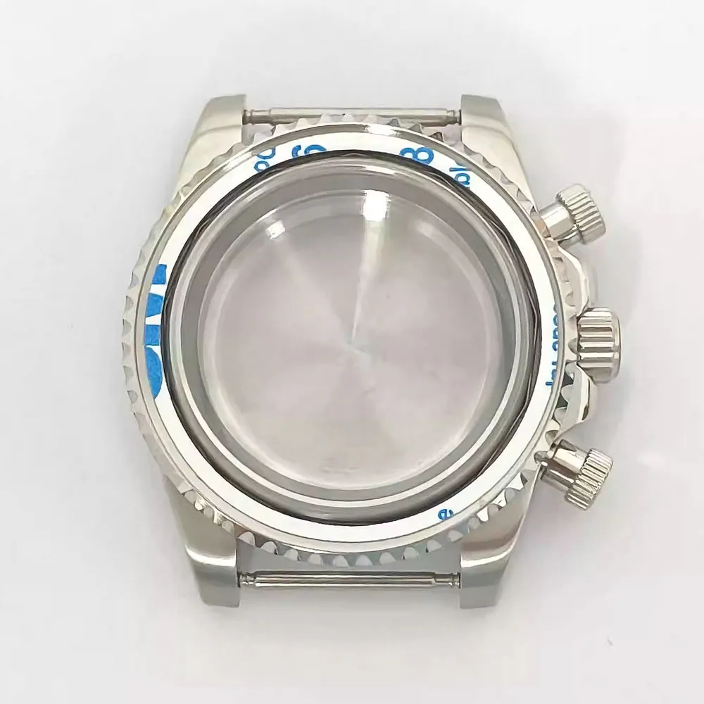 

VK63 Case without Bezel, 316L Stainless Steel Sapphire Glass Watch Case 40mm, for VK63 Movement Chronograph Watch Shell Parts