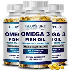 Fish Oil OMEGA-3 for Brain Cognitive Function and Memory, Anti-Inflammation, Antioxidant Joint Health - Rich In DHA And EPA