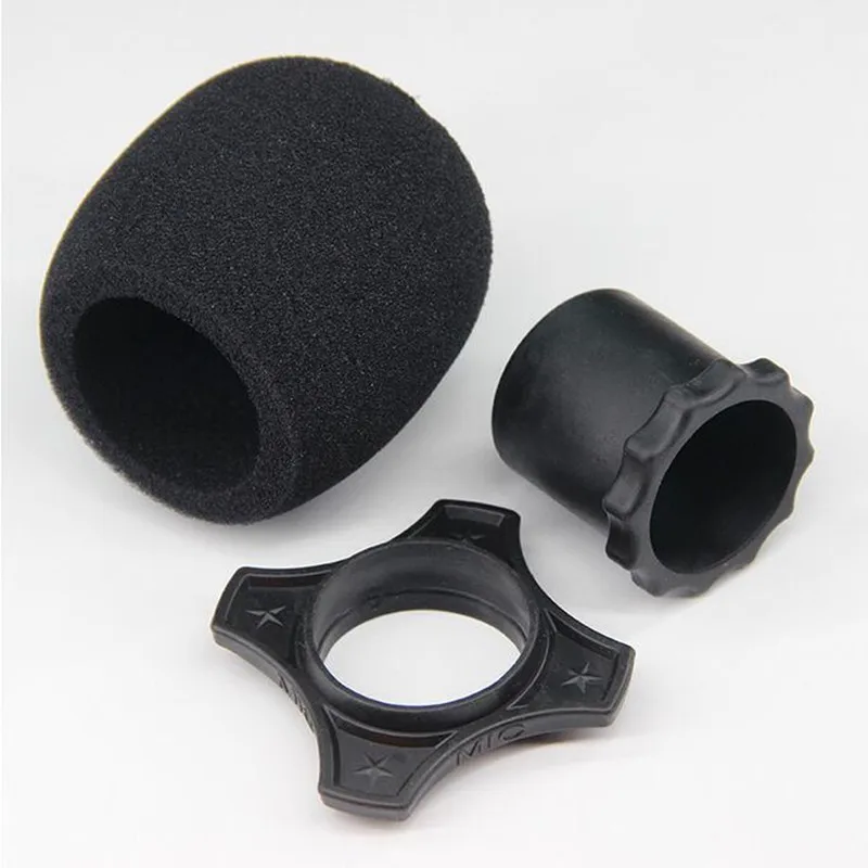 Shakeproof ميكروفون مكافحة المتداول الدائري ، حماية أسفل قضيب كم حامل ميك حماية ، ميكروفون الزجاج الأمامي غطاء رغوة