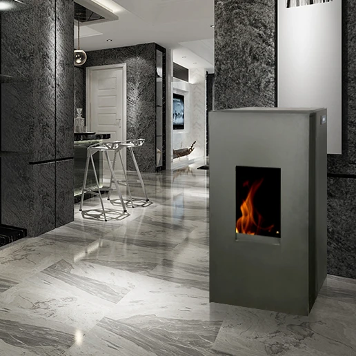 Efficient pellet burner indoor heating fireplace