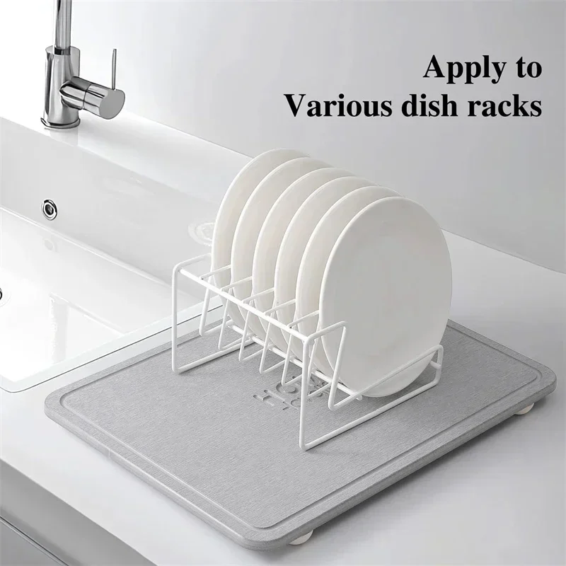 Diatomaceous Earth Bathroom Sink Mat Quick Dry Absorbent Counter Kitchen Pad Shower Shelf Organizer Home Decor Kitchenware