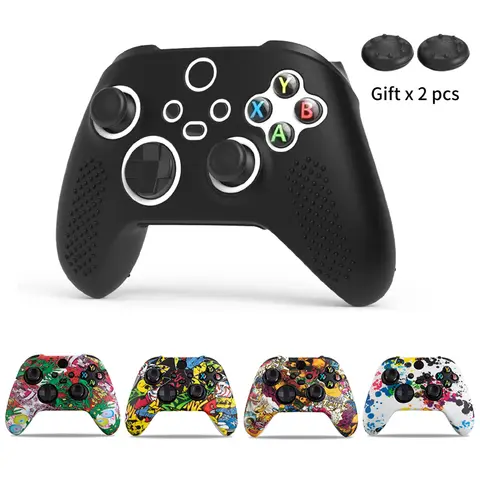 Silicone Case For Xbox Series X/S Controller Protective Cover Sleeve Shell Rubber Skin Protector With Thumb Grips Cap