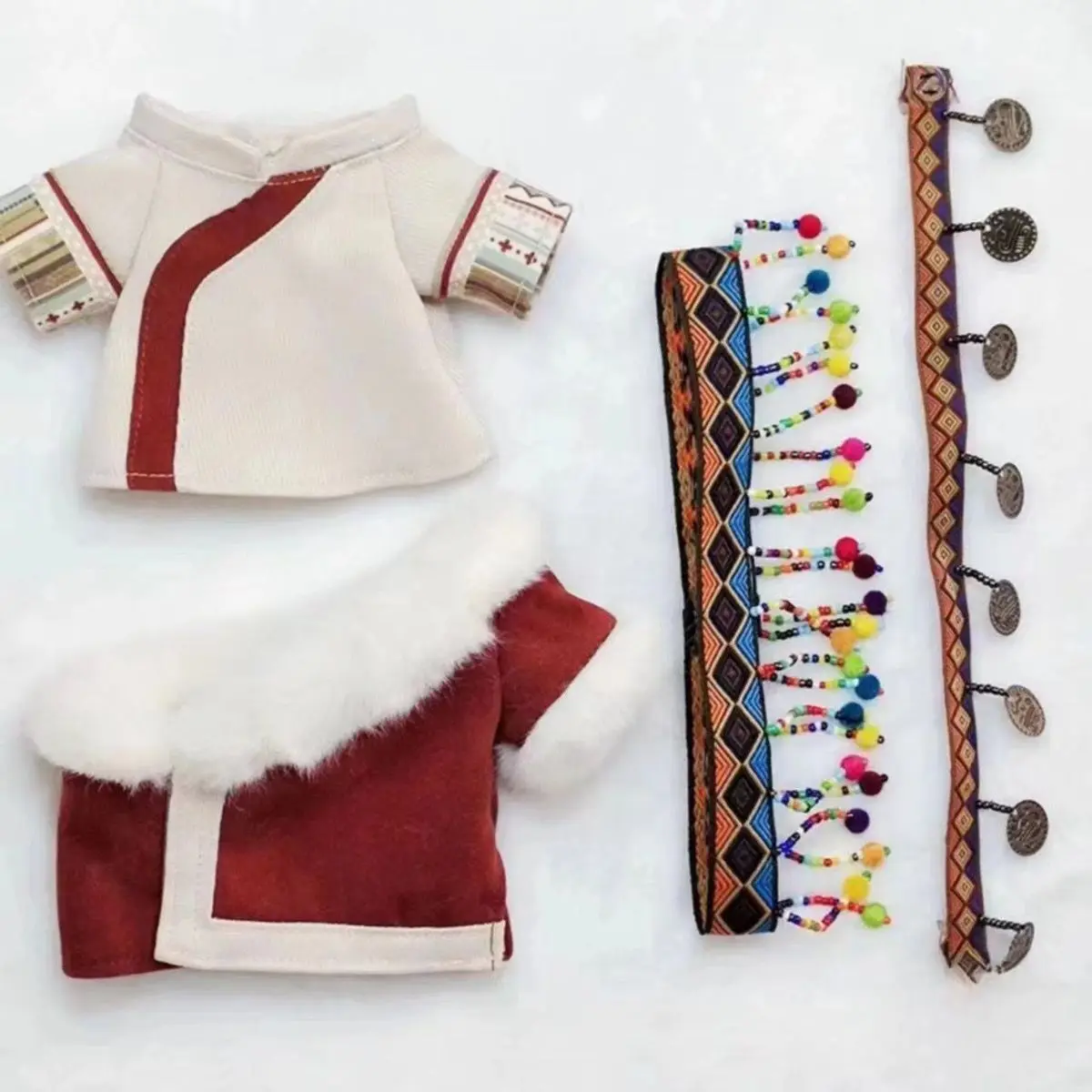 Para Labubu, conjunto de ropa de bebé de estilo tibetano, uno, dos o tres generaciones, puede usar ropa de bebé, caja ciega de vinilo, ropa colgante