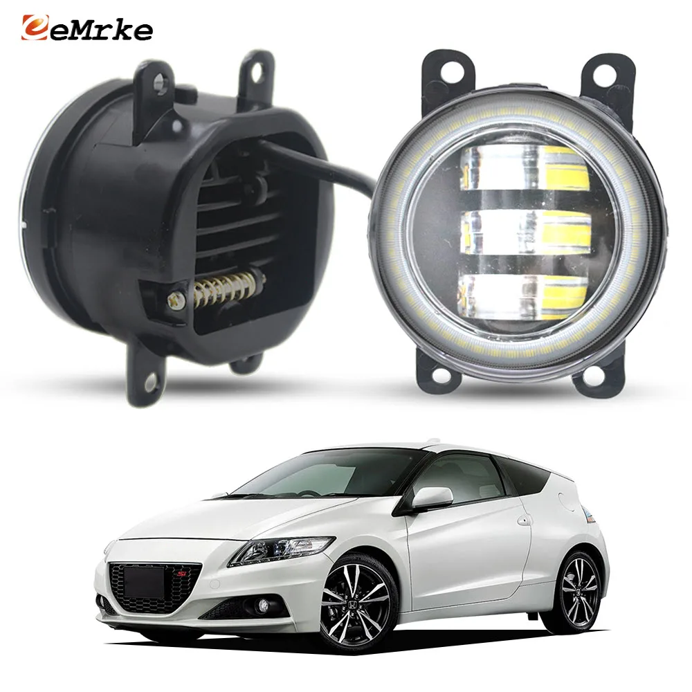 

Led PTF Fog Lights Assembly Angel Eyes DRL for Honda CR-Z 2013 2014 2015 2016 2017 2018 Car Lens Driving Daytime Running Light
