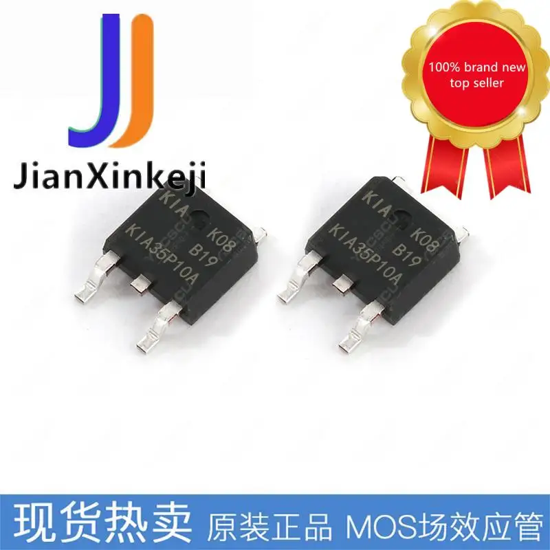 

10 шт., 100% оригинальный новый SMD KIA35P10A 35P10A P channel -35A -100V TO-252 MOS, фотолампа