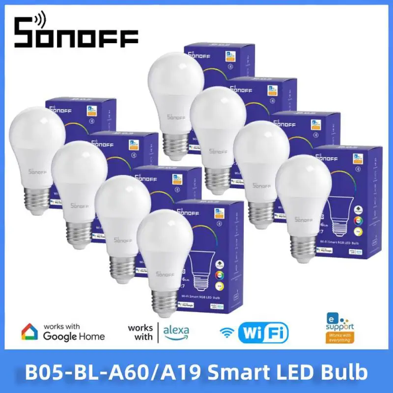 SONOFF Slimme Gloeilamp A19 A60 E26 E27 Dimbare Lamp WiFi ESP32 Smart Home Werk Met Alexa Google Home Yandex Alice Smartthings