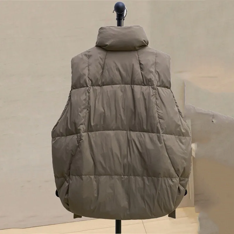 

Chinese Style New Fashion Down Cotton Coat 2026 Autumn Winter Cotton Vest Women's Vest Waistcoat Loose Keep Warm Vest Jacket